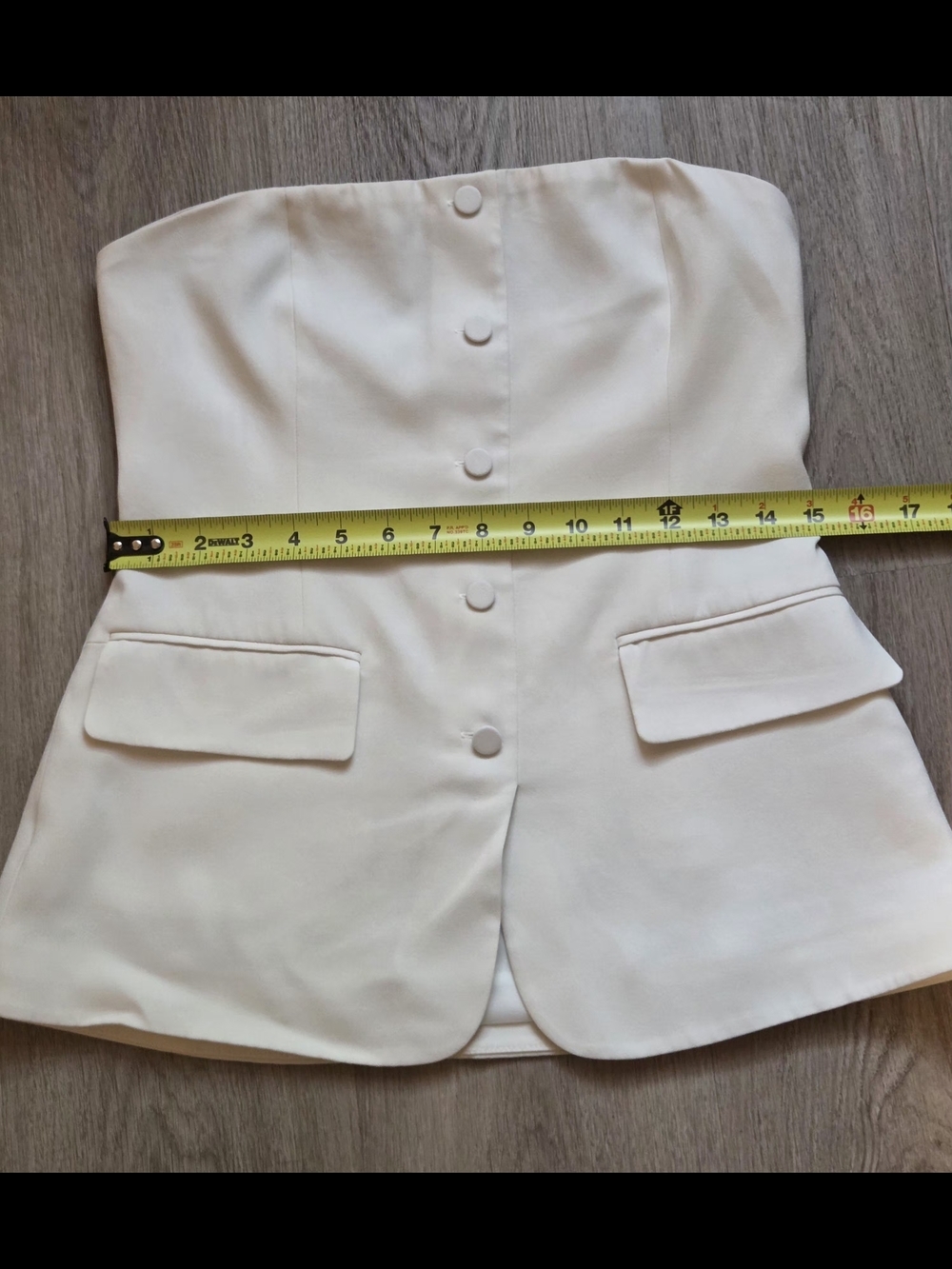 Babaton Strapless Buttoned Corset Top in White Size 8 - Picture 6 of 7